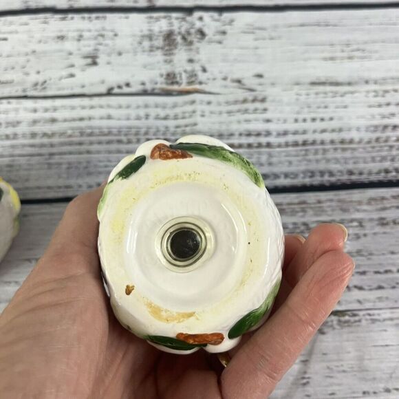 Vintage Youngs Salt & Pepper Shaker Set Magnolia Flower Country Farmhouse Yellow - Picture 9 of 9